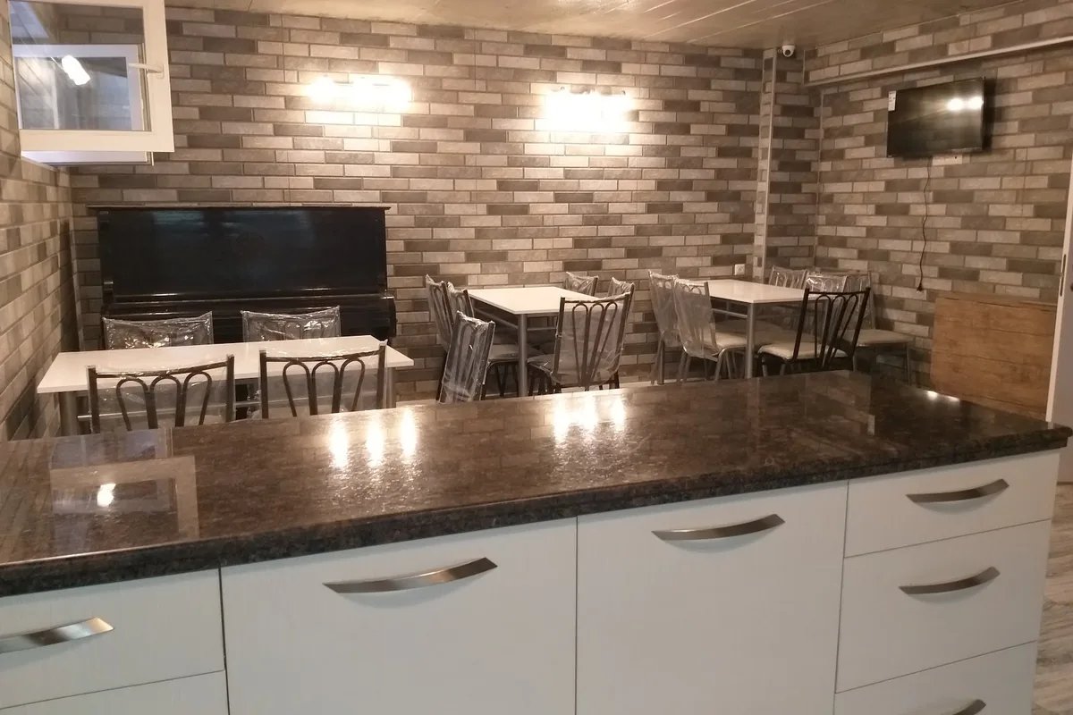 Shared kitchen and dining room at Tbilisi Center Hotel in Avlabari