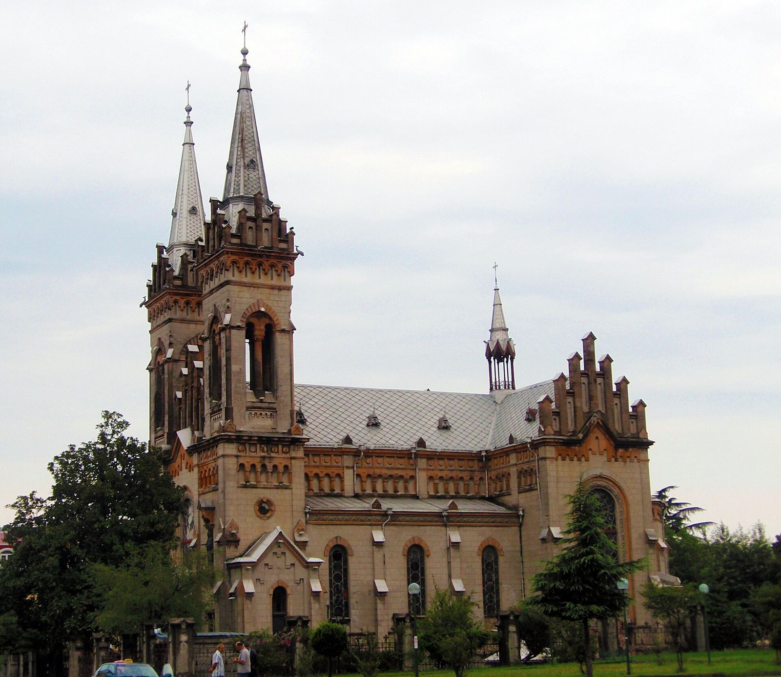 The neo-Gothic Cathedral of the Mother of God in Batumi with its twin spires