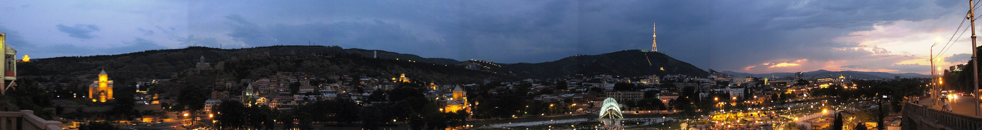 A panoramic view of Old Tbilisi as seen from Baratashvili Ascent. June 2011