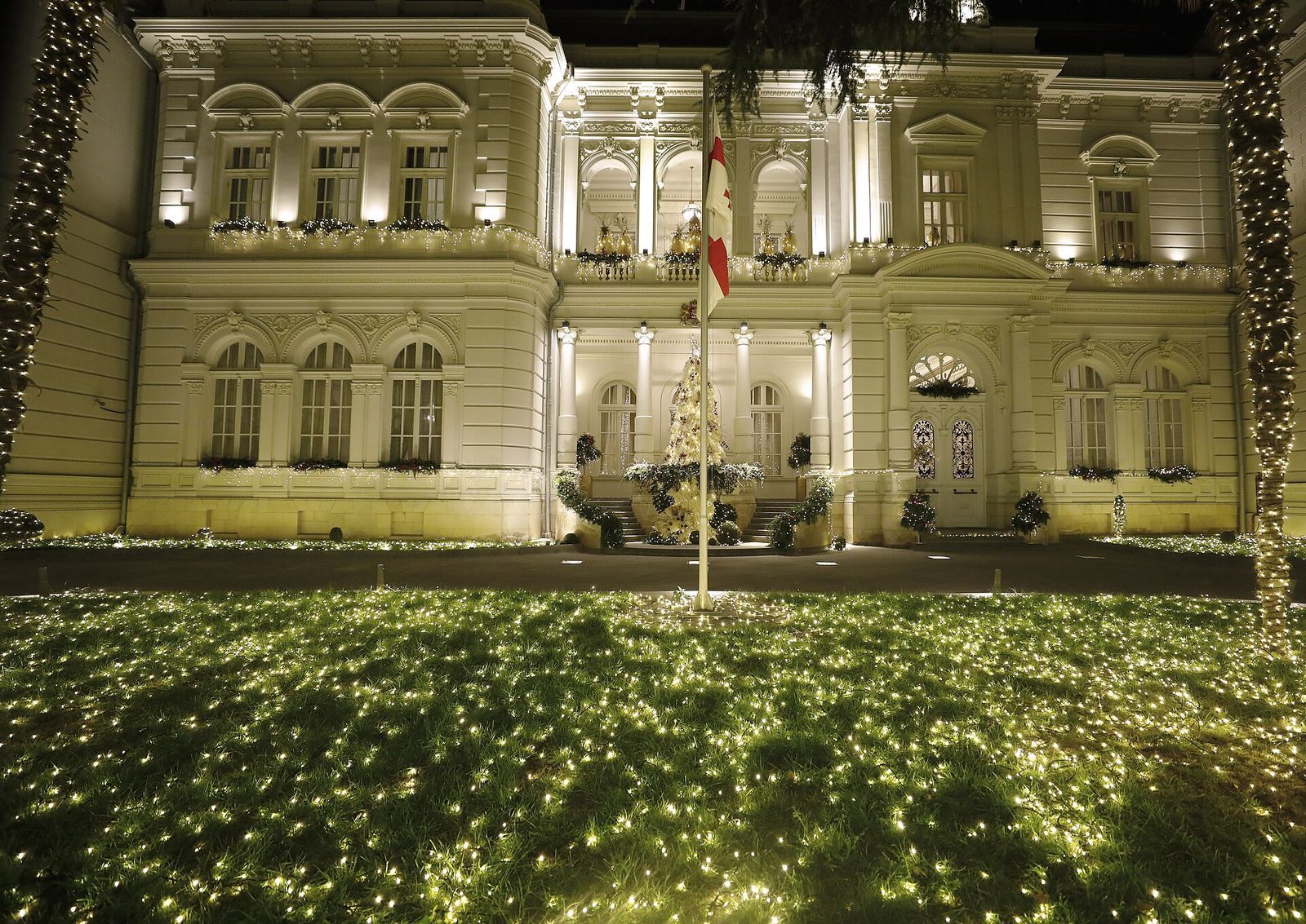 Orbeliani Presidential Palace during Christmas.