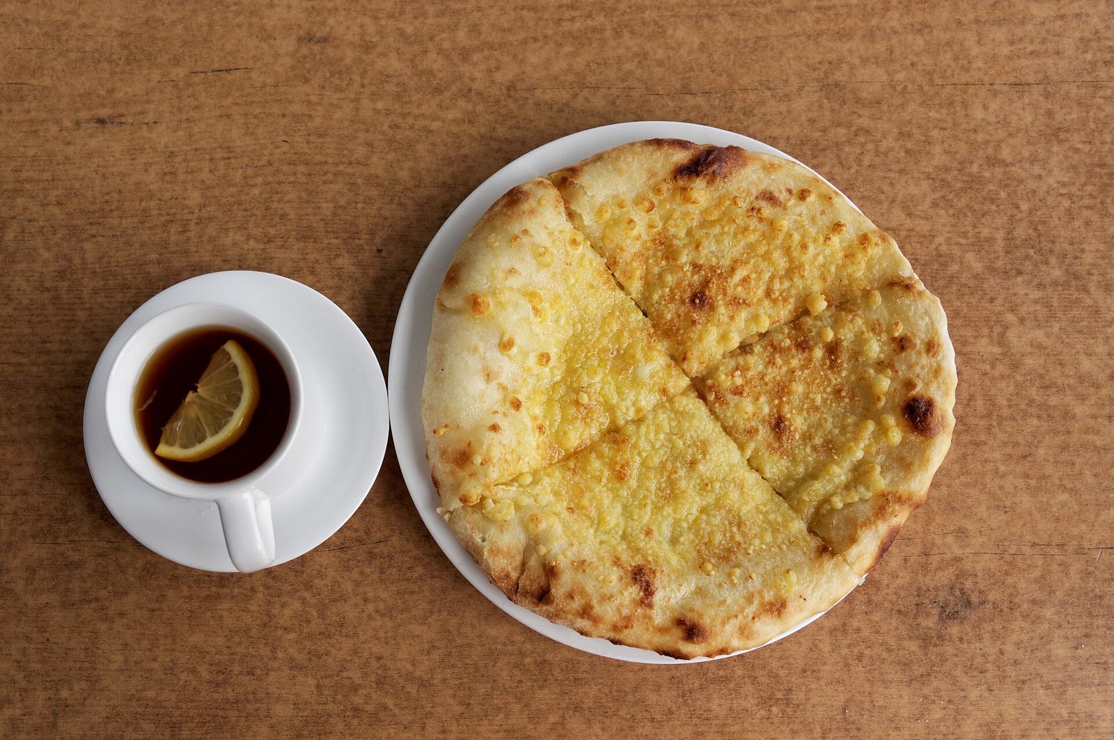 Khachapuri, a traditional Georgian dish of cheese-filled bread. Old Tbilisi, Georgia.