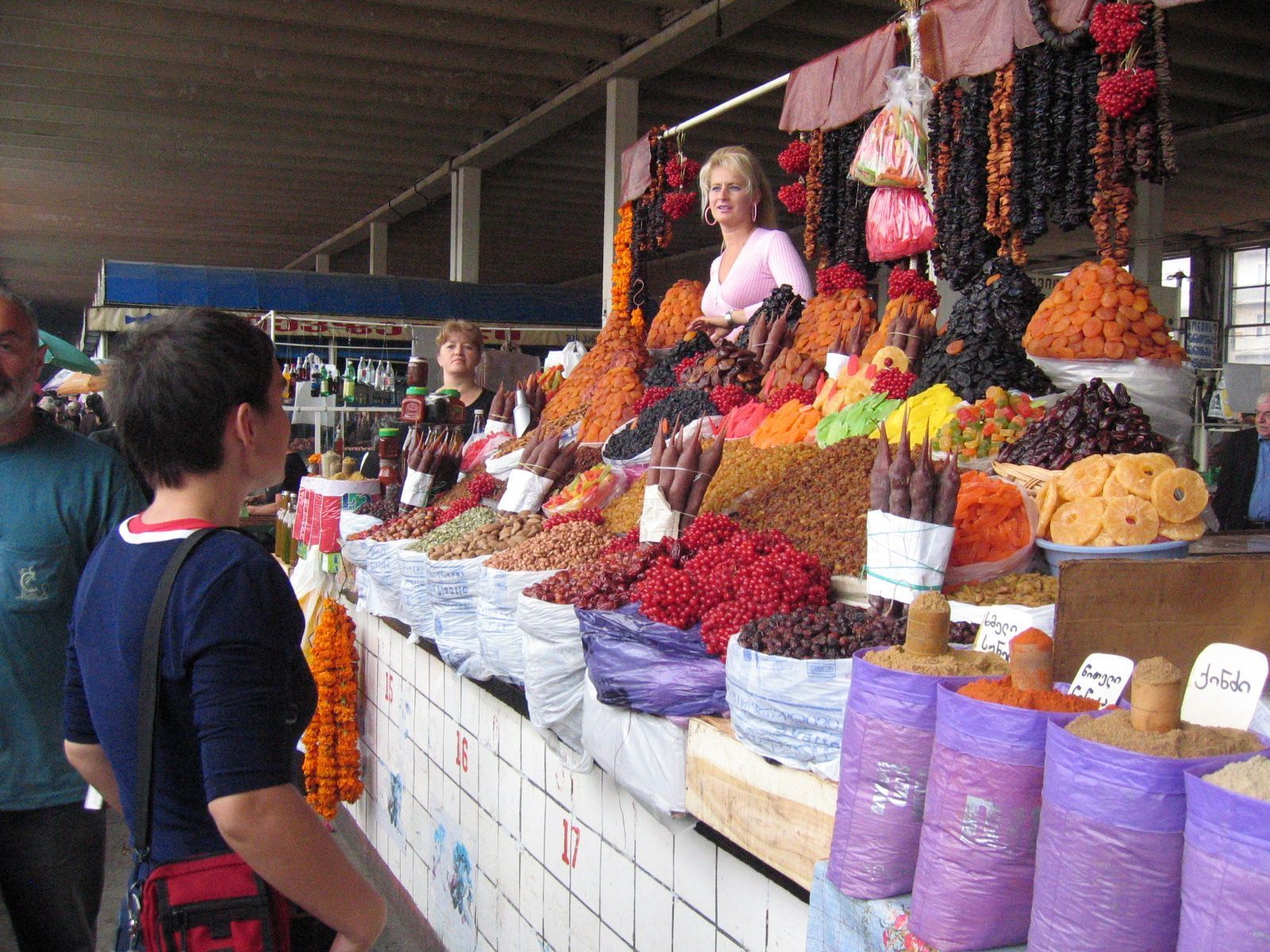 Markthalle, Stand mit kandierten Früchten, Tiflis, Georgien