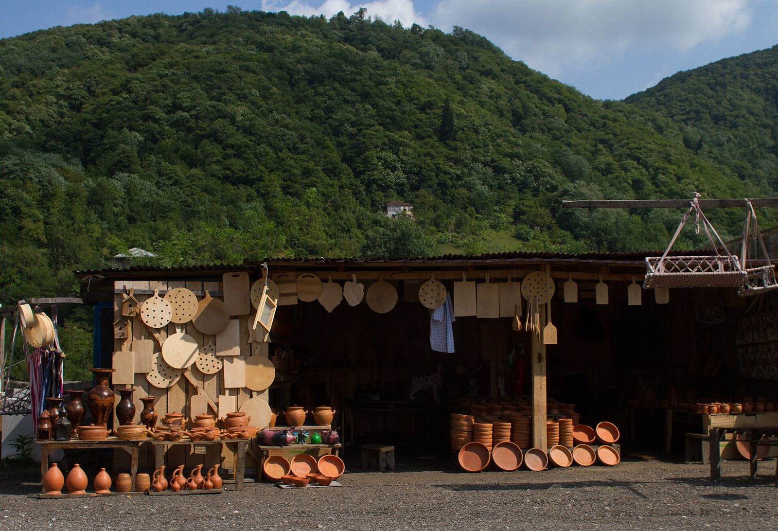 Pottery shop by roadside in Imereti, Georgia