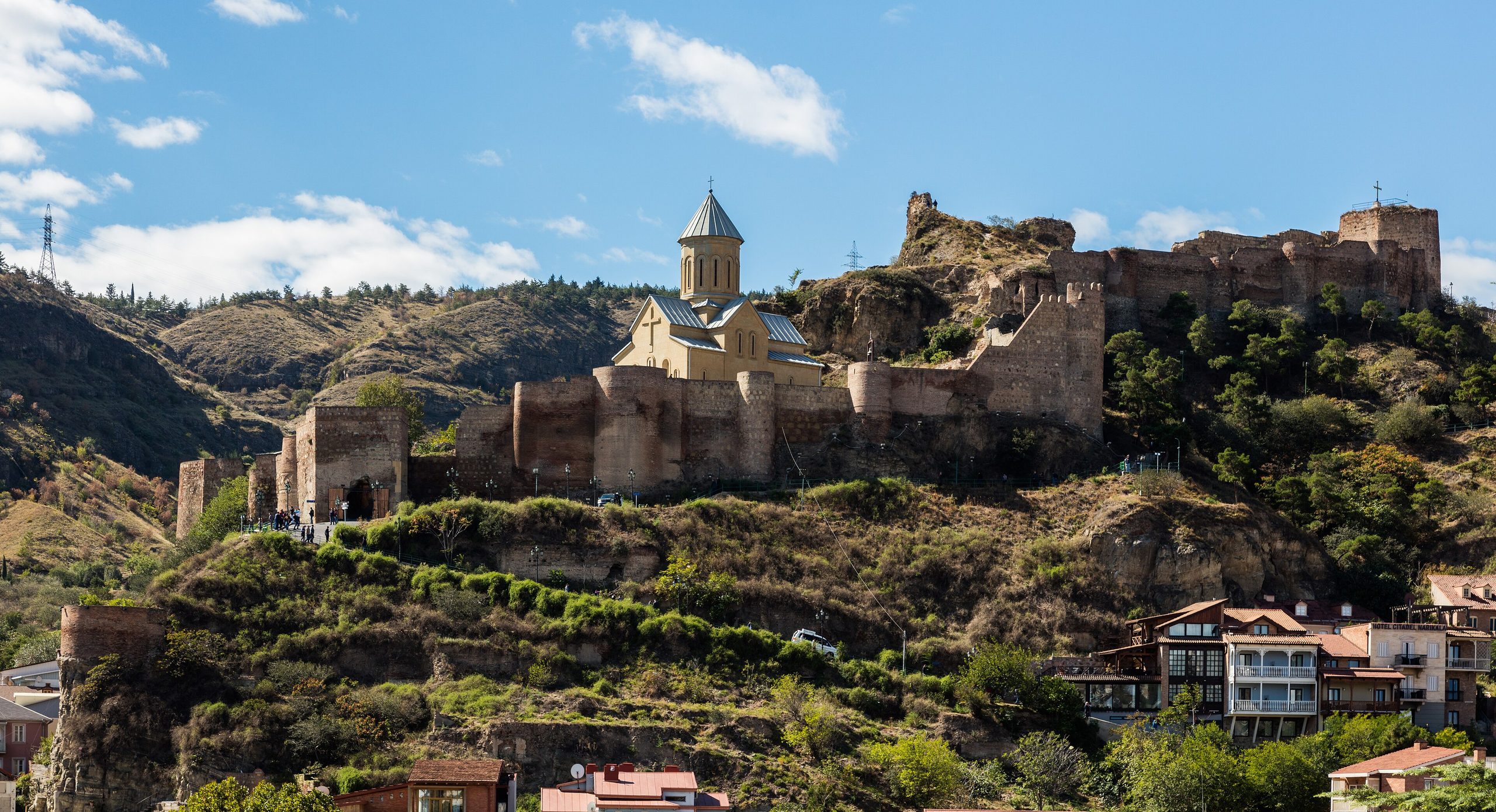 Narikala Fortress and St Nicholas Church above the houses of the old town