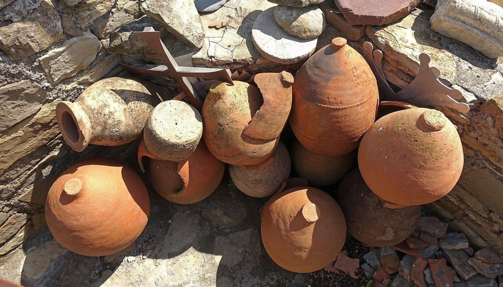 Containers next to the Gorijvari, Georgia.
