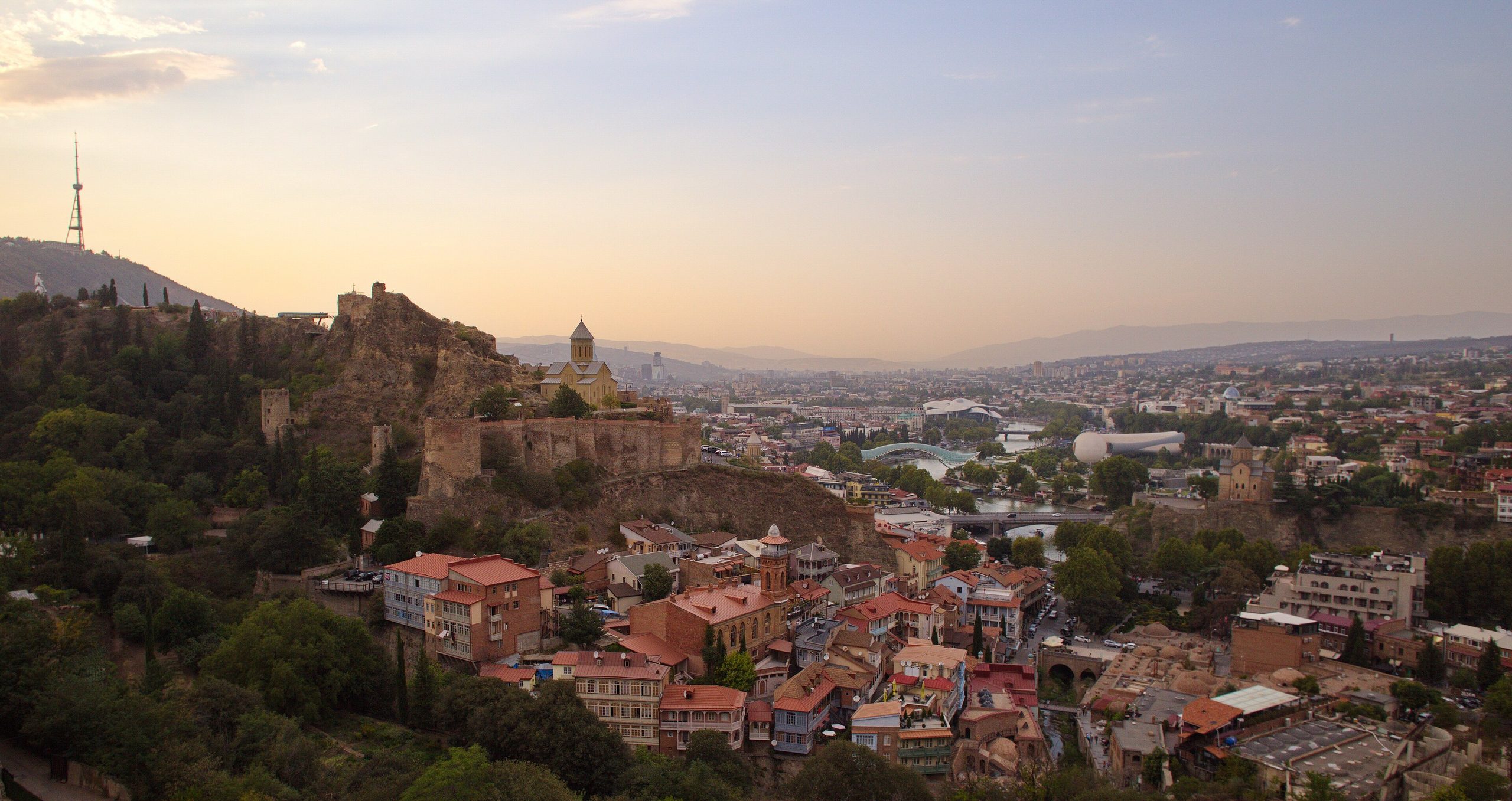 Tbilisi, Georgia. View on historical neighborhoods from a hill.
