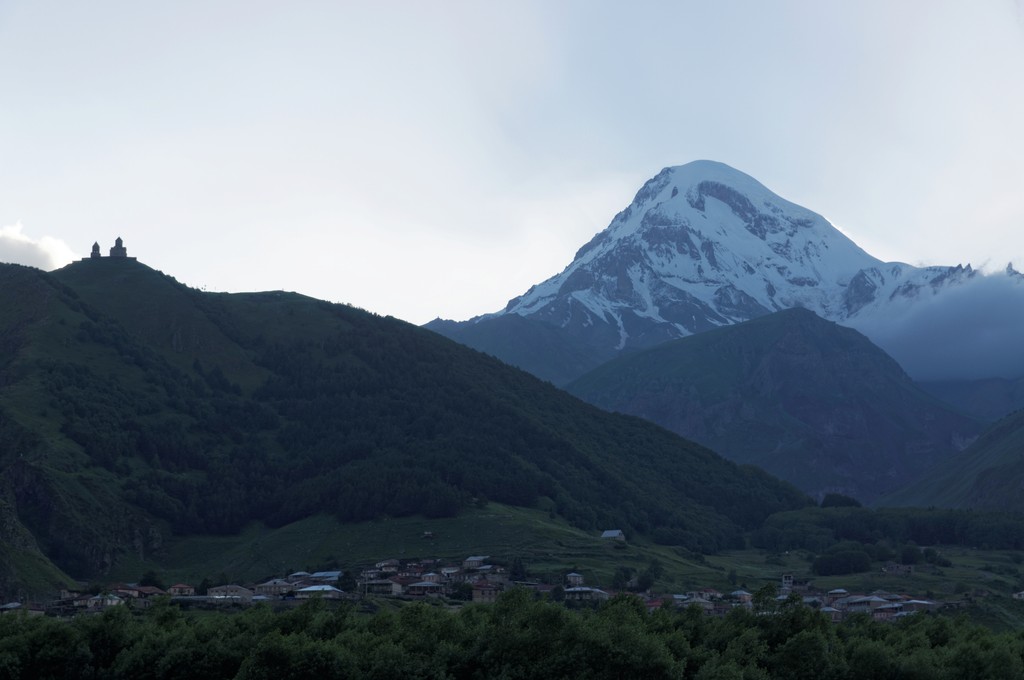 Gergeti Trinity Church below Mount Kazbek